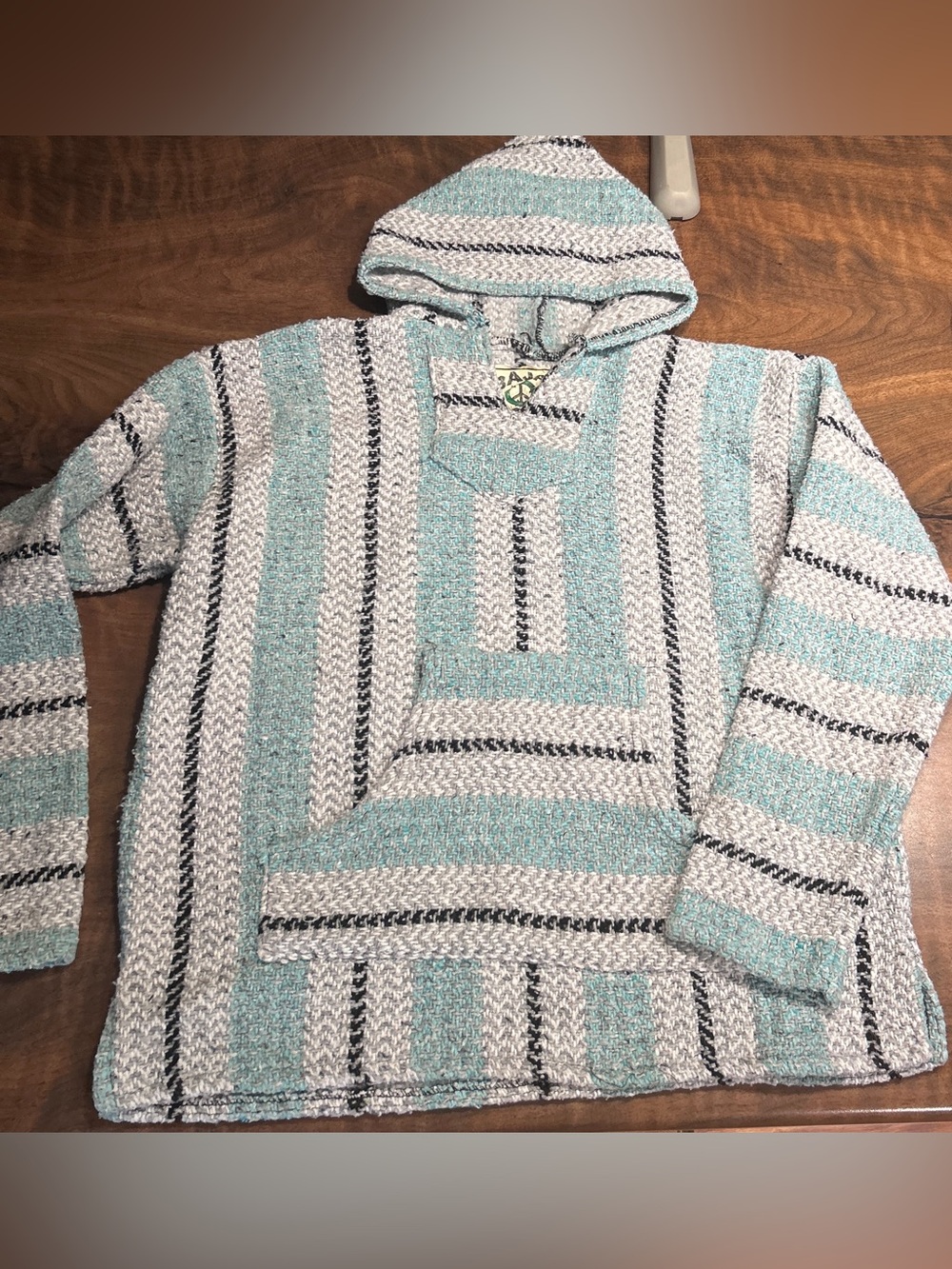 Earth Ragz Baja Joe Pastel Mint Mexican Hoodie